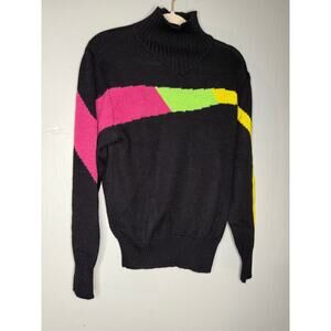 Obermeyer Women's Wool Blend Neon Geometric Ski Sweater